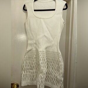 Alaia White Textured Mini Dress